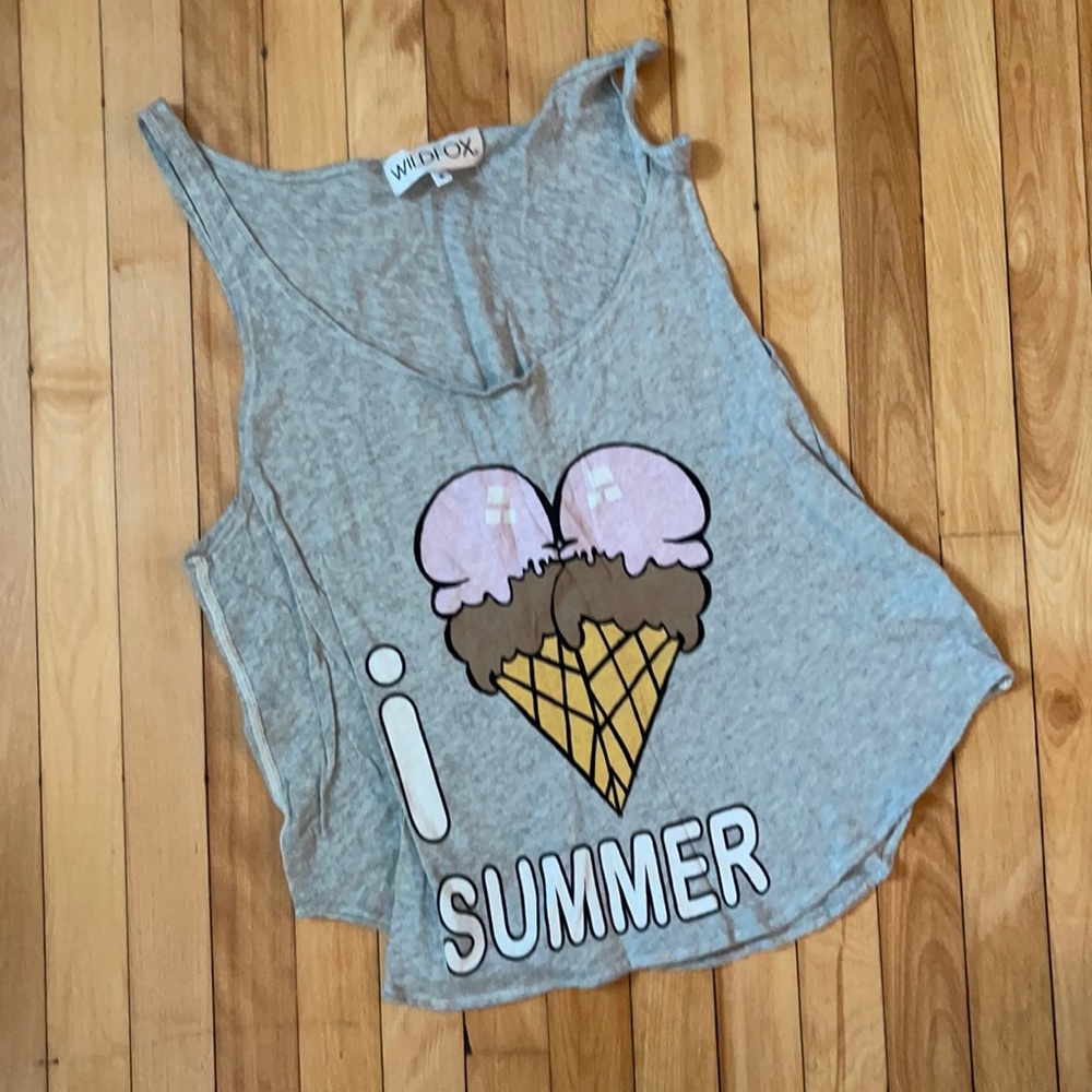 Wild fox I heart summer tank top